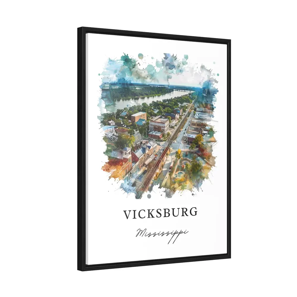 Vicksburg MS Watercolor Travel Poster - Image 2