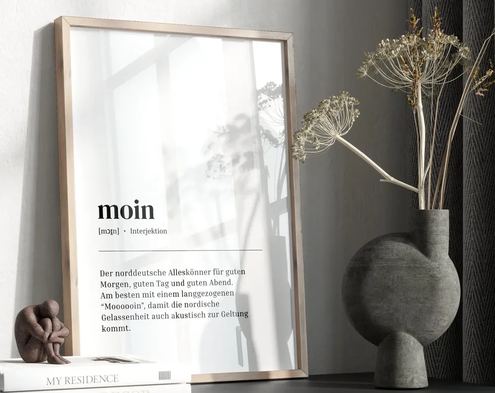 Moin Definition Hello Sign Art Print, Nordic Decor - Image 3