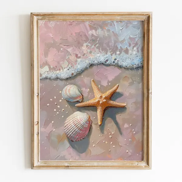 Seashells And Starfish Coastal Art Print