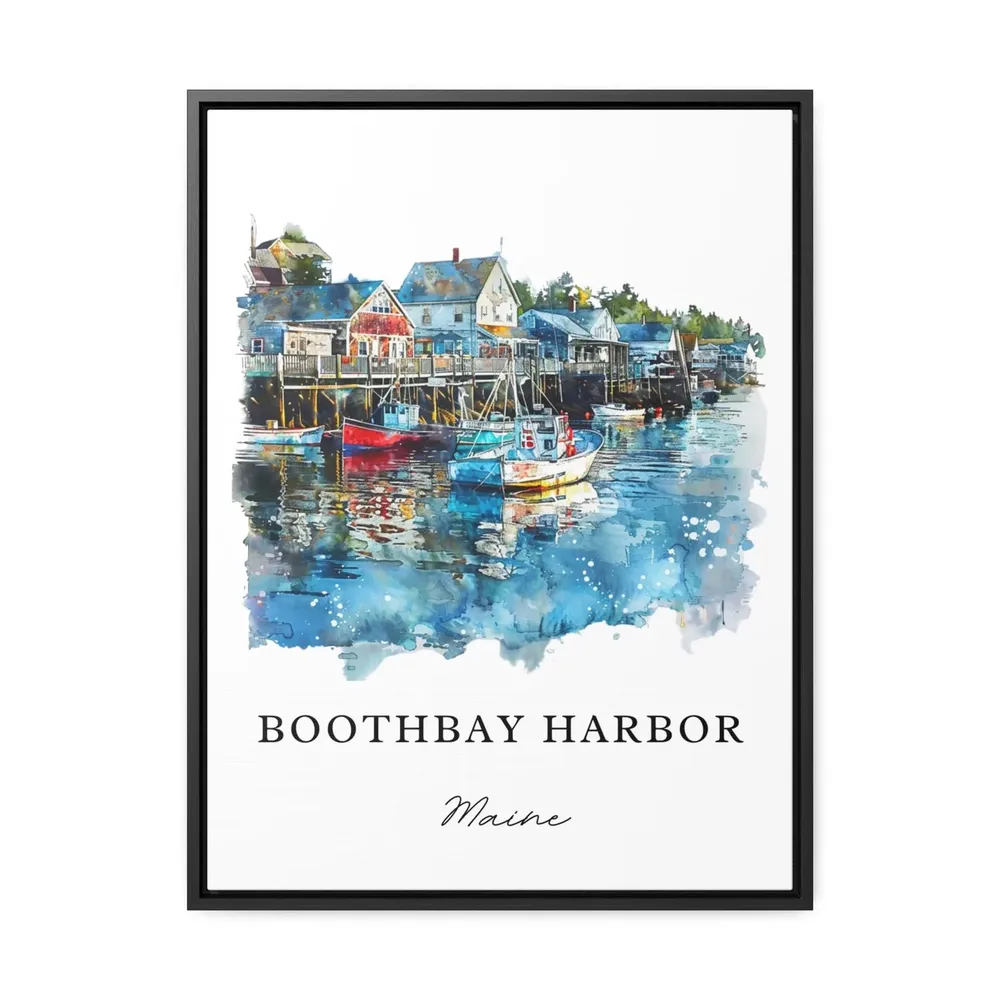 Boothbay Harbor Watercolor Travel Poster, Lincoln County - Image 3