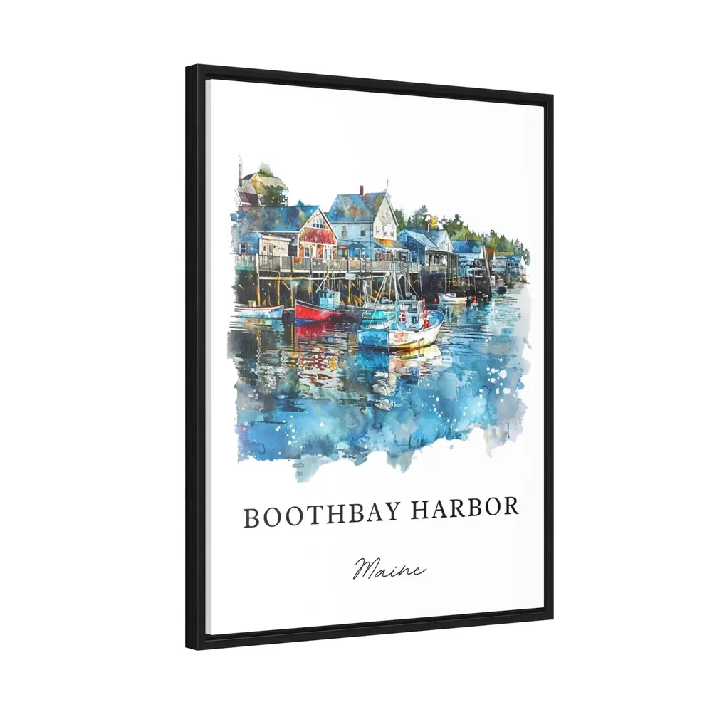 Boothbay Harbor Watercolor Travel Poster, Lincoln County - Image 2