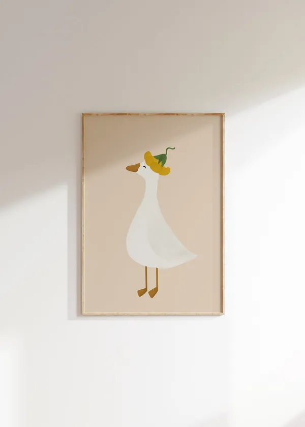 Silly Goose Poster, Neutral Girl Nursery Decor
