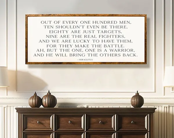 Heraclitus Quote, Rustic Farmhouse Wall Art Print
