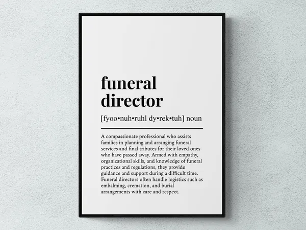 Funeral Director Funny Definition Work Gift Art Print