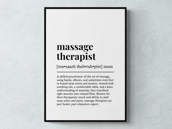 Massage Therapist Funny Definition Typography Poster Print