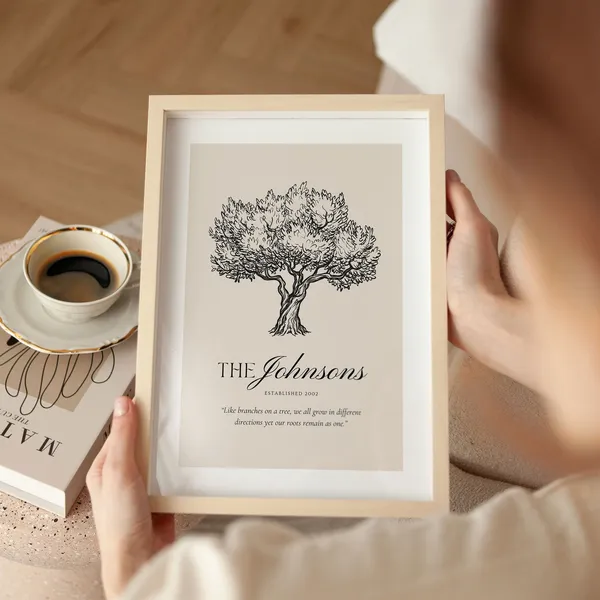 Our Family Tree Personalized Family Name Art Print