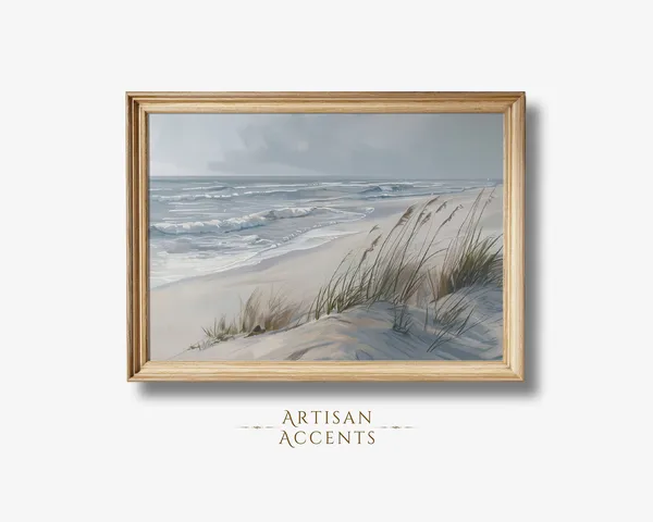 Beachside Coast Landscape Oil Painting Art Print