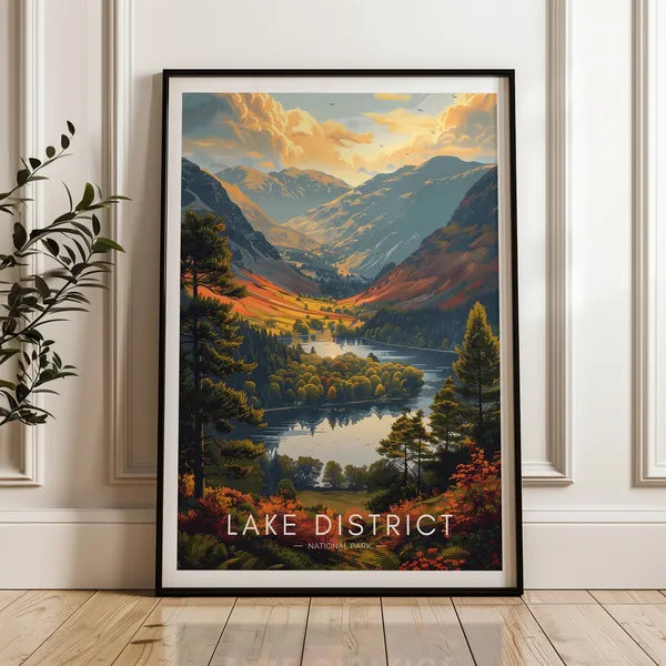 United Kingdom Lake District Vintage Travel Poster