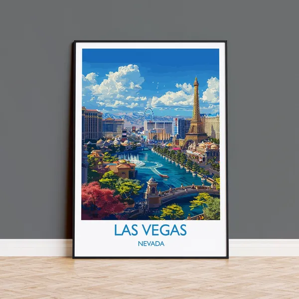 Las Vegas Travel Poster, Nevada City Print