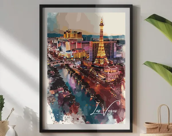 Las Vegas Travel Poster Print, Home Decor