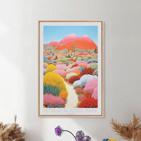 Hitachi Seaside Park Japan Travel Poster Art Print