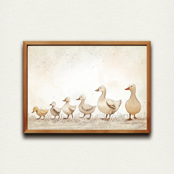 Cottage Core Geese Nursery Decor Art Print