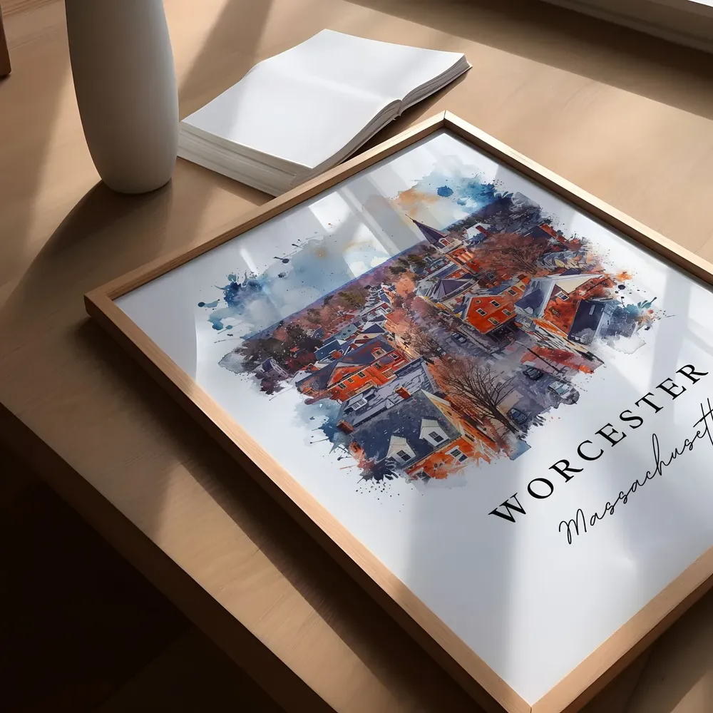 Worcester MA Custom Text Travel Poster - Image 5