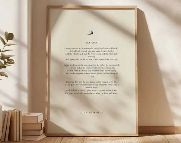 John Masefield Seafever Poetry Quote Art Print