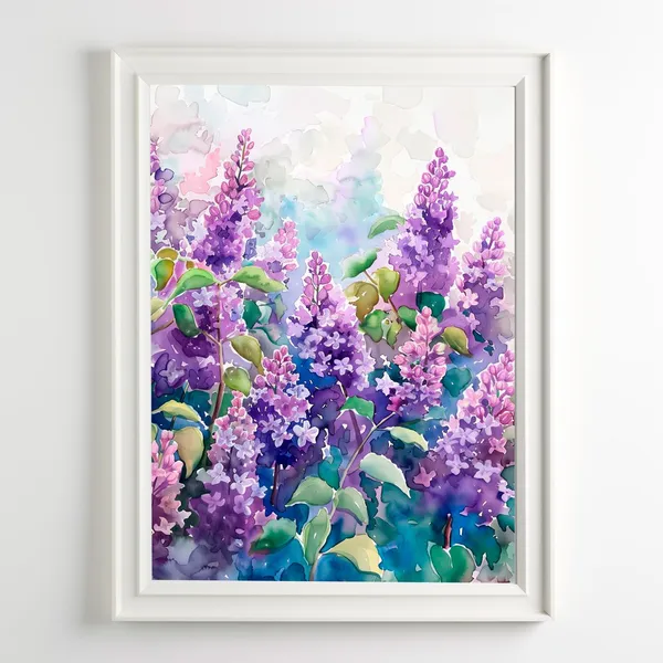 Lilac Watercolor Floral Botanical Art Print