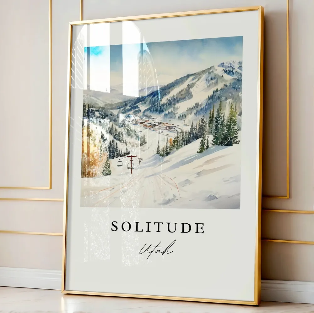 Solitude Utah Travel Poster, Custom Text Art Print - Image 4