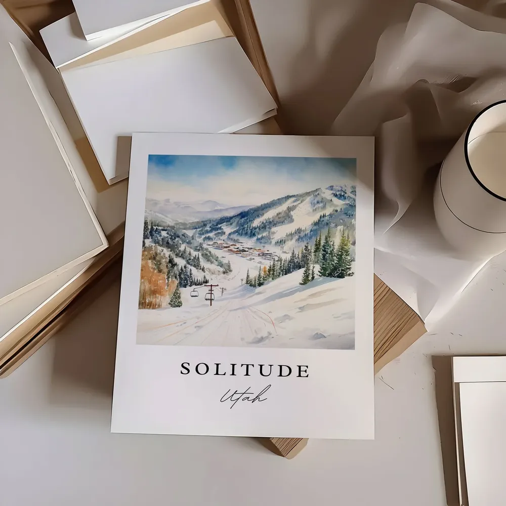 Solitude Utah Travel Poster, Custom Text Art Print - Image 6