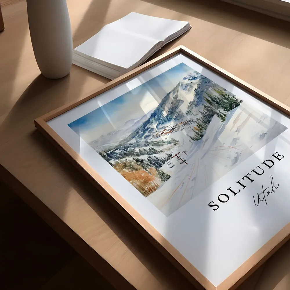 Solitude Utah Travel Poster, Custom Text Art Print - Image 5