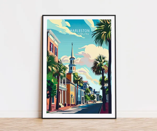 Charleston South Carolina Travel Poster Art Print