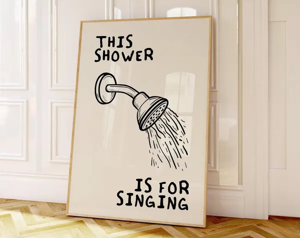 Retro Funny Bathroom Quote Art Print