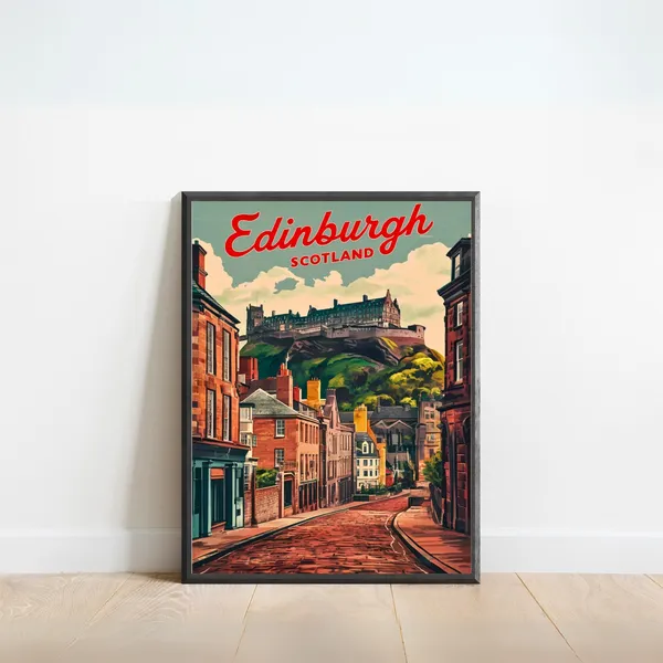 Edinburgh Vintage Travel Poster Wall Art Print