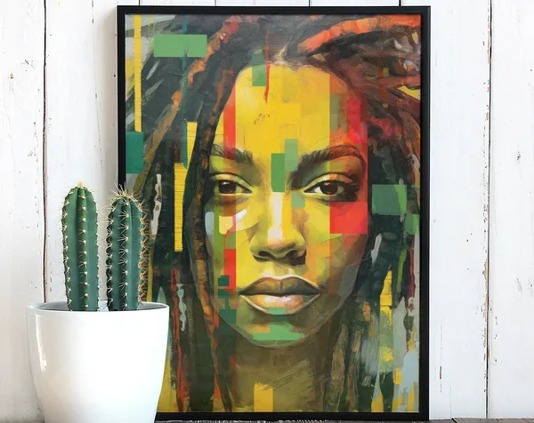 Jamaican Rasta Girl Poster, Reggae Pop Art