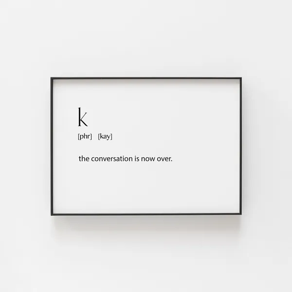 Teenager Gift, Teen Funny Bedroom K Definition Phrases Poster