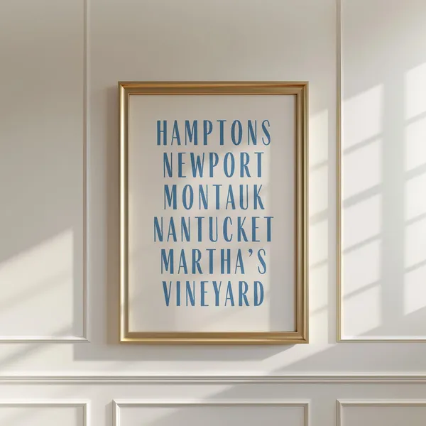 Beachy East Coast Travel Art Print, Coastal Style