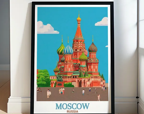 Moscow Red Square Kremlin Travel Poster