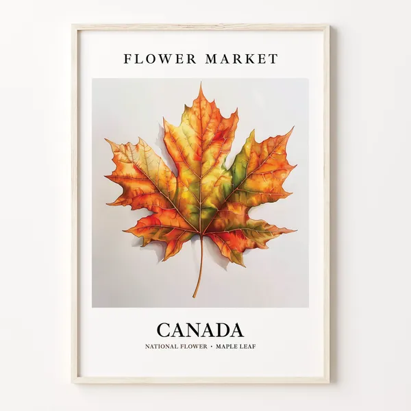 Canada Flower Market Art Print, Botanical Pastel Decor