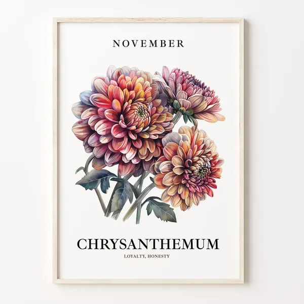 Chrysanthemum November Flower Market Art Print