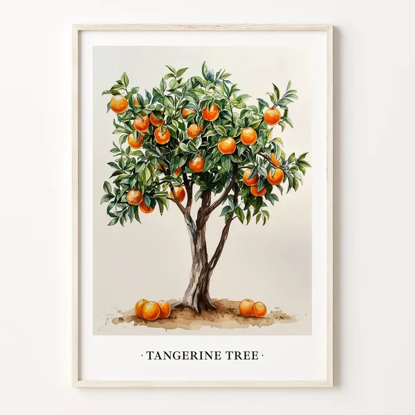 Tangerine Tree Botanical Nursery Decor Art Print