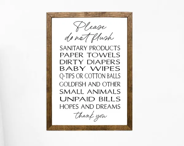 Funny Airbnb Bathroom Rules, Toilet Paper Only Poster
