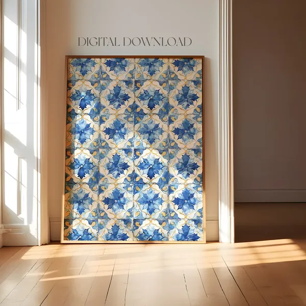Mediterranean Tile Wall Art Print, Spanish Tiles