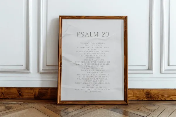 Psalm 23 Vintage Bible Verse Poster
