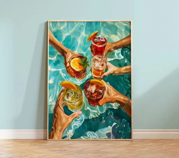 Poolside Cocktails Summer Drink Art Print