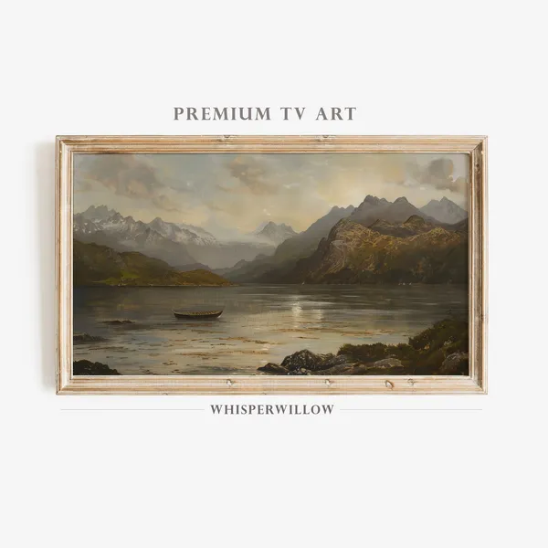 Norway Lake Majestic Mountains Vintage Landscape Art Print