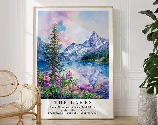 Windermere Peaks Watercolor Art Print