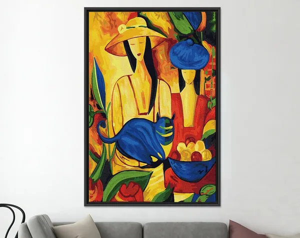 Picasso Abstract Woman, Colorful Modern Art Print