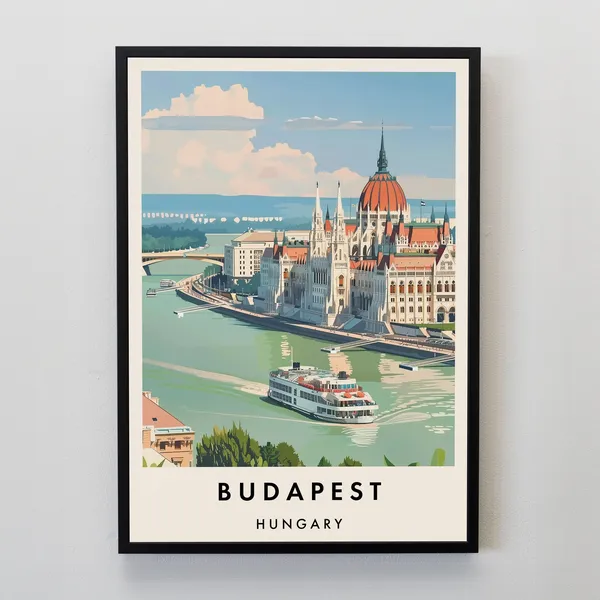 Budapest Travel Poster, Europe Wall Art Print
