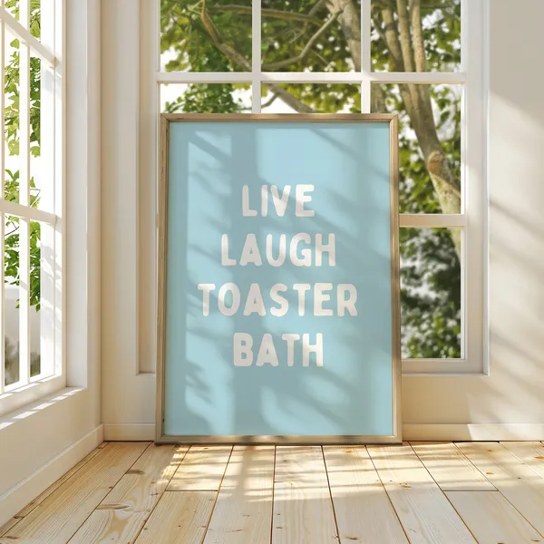 Live Laugh Toaster Bath Dark Humor Art Print