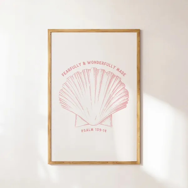 Psalm 139 Bible Verse Coastal Faith Art Print