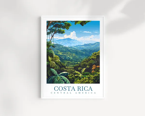 Costa Rica Travel Wall Hanging Art Print