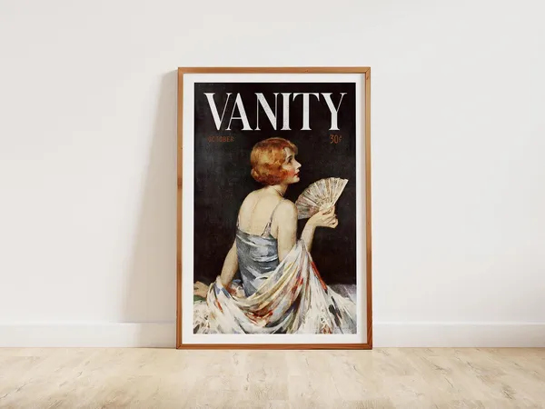 Vanity Print, Retro Bathroom Wall Decor