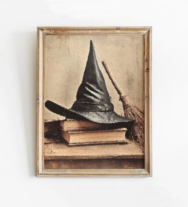 Witch Hat Vintage Halloween Art Print
