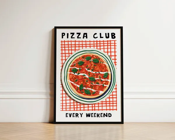 Pizza Club Kitchen Art Print, Italian Wall Art