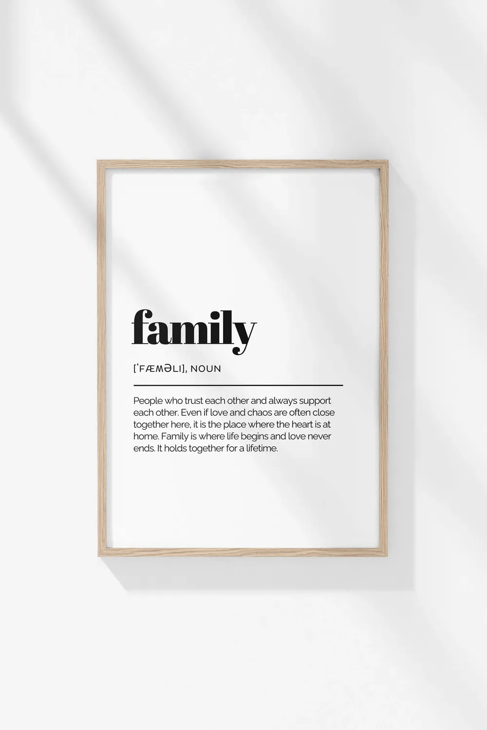 Family Definition Poster, Living Room Decor Gift
