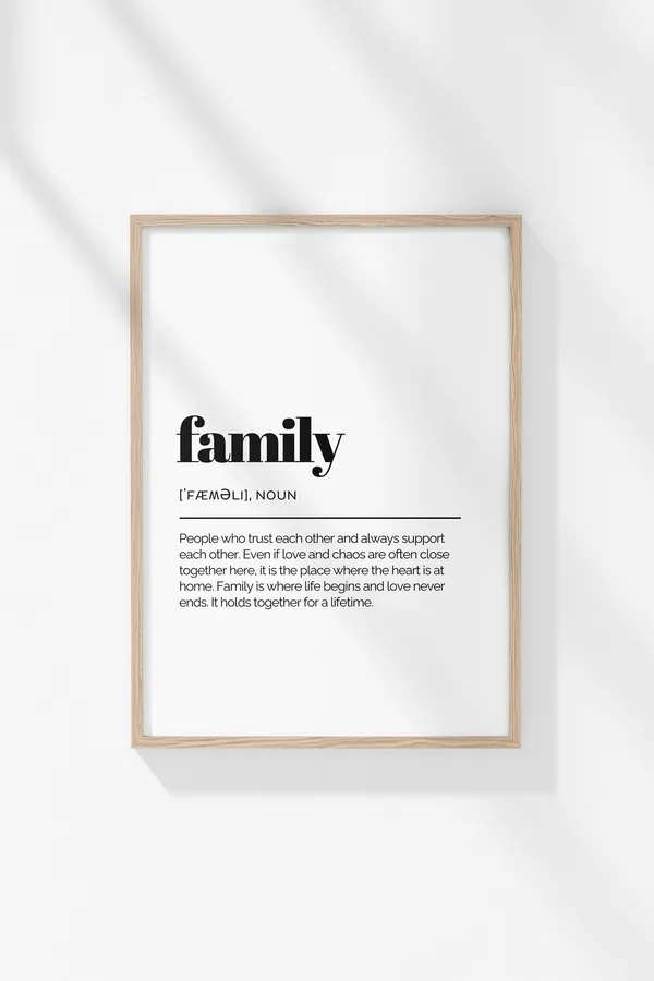 Family Definition Poster, Living Room Decor Gift