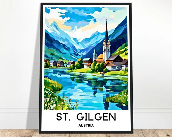 St Gilgen Travel Poster, Austria Wall Art Print