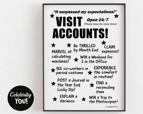 Funny Accounting Office Sign, Witty Finance Poster